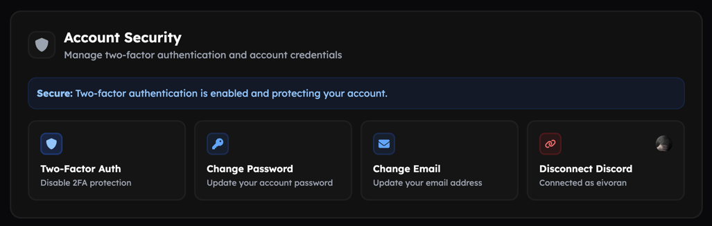 Change Password button