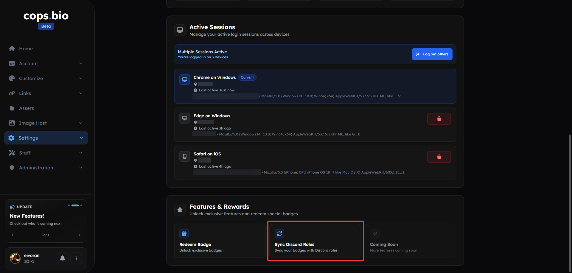 Sync Discord roles button