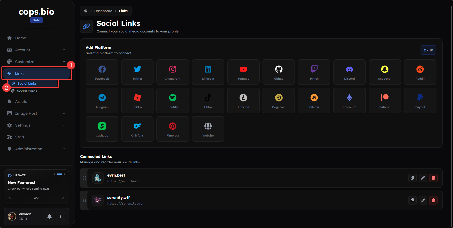 Links Page on cops.bio